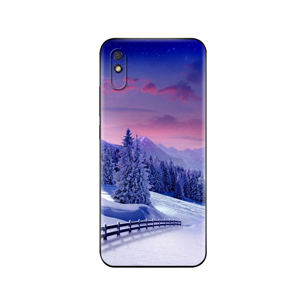 Black tpu Case For Xiaomi Redmi 7A 8 8A 9 9A 9C Case Redmi Note 8T 8 Pro T Note 9 9S 9 Pro Case Winter Snow Flowers Fashion
