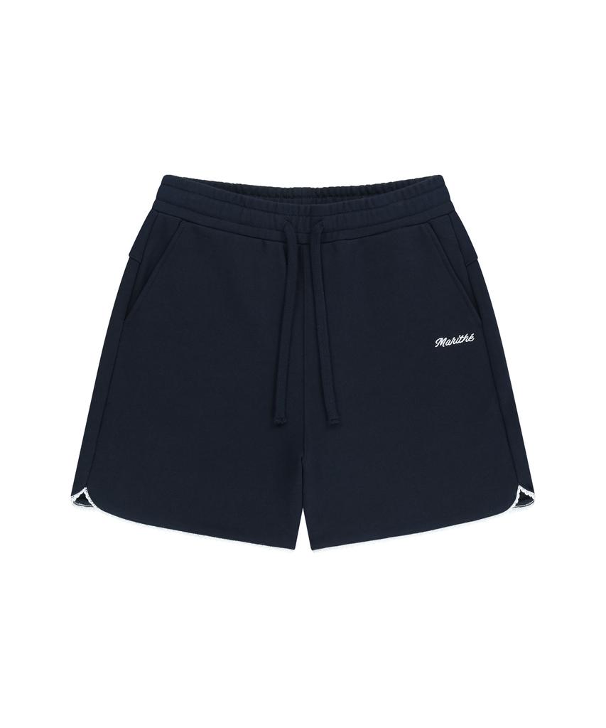 Malittepeulangsowajeobeo W Lace Detail Sweat Shorts Navy