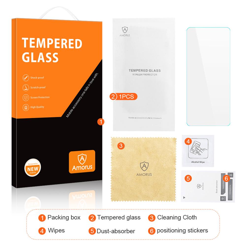 AMORUS 2.5D HD Screen Protector for Motorola Edge 20 Pro High Aluminum-silicon Abrasion-resistant Tempered Glass Film