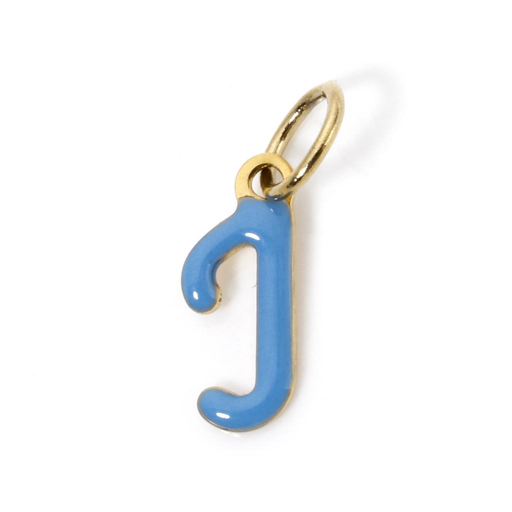 1 Piece 304 Stainless Steel Letter Charms Gold Plated Capital Alphabet Initial Letter Message " A-Z " Enamel Pendants Findings
