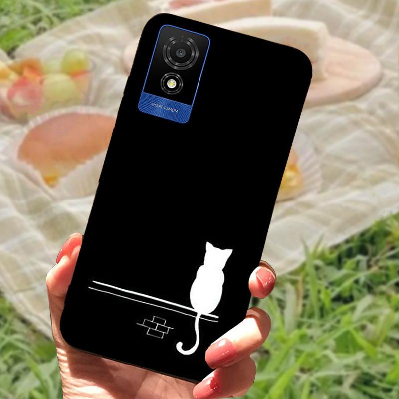Per cover custodia TCL 501 Per TCL501 Silicone Morbido Marmo Nero Paraurti Funda Coque per TCL 501 T433D Protezione Completa 2024