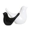 Creative Black and White Glossy Ceramic Birds Figurines Home Decorations Accessories Party (Pack of 2, White and Black)