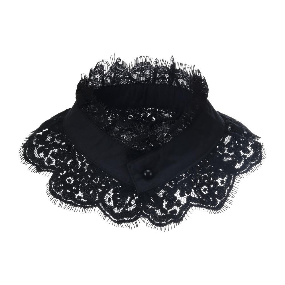 Capelet Detachable Lapel Collar Floral Lace Neckline Exquisite Fake Lace Collar  Girls чёрный