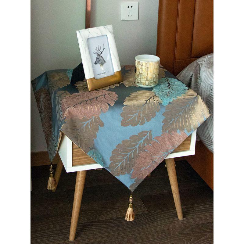 

и Птицы Скатерть Квадратная Ткань для Накрывания Холодильника Ткань для Накрывания Прикроватного Столика Роскошная Ткань Ручной Работы Скатерть для Обеденного Стола Скатерть Покрывало для Туалетного Столика Blue(Leaf tablecloth) 60 * 60cm