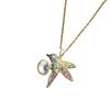 European and American Style Colored Zirconia Hummingbird Pendant Necklace - Elegant and Versatile