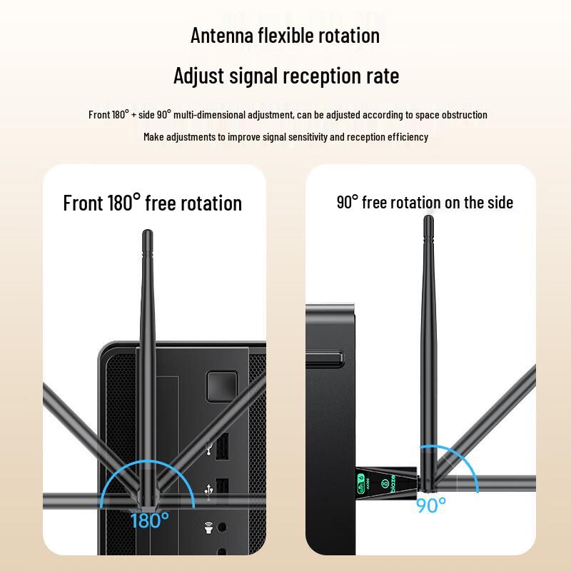 Biyaz WiFi6 USB Wireless Adapter with High-Gain Antenna