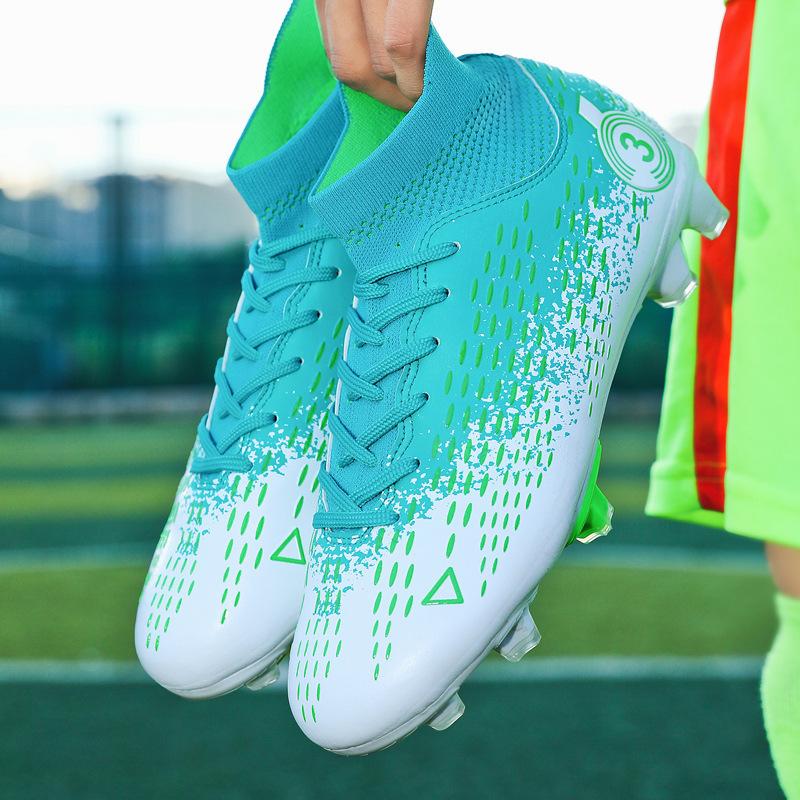 Training spike shoes men's and women's football shoes student sports shoes men's new high-top football shoes broken nails