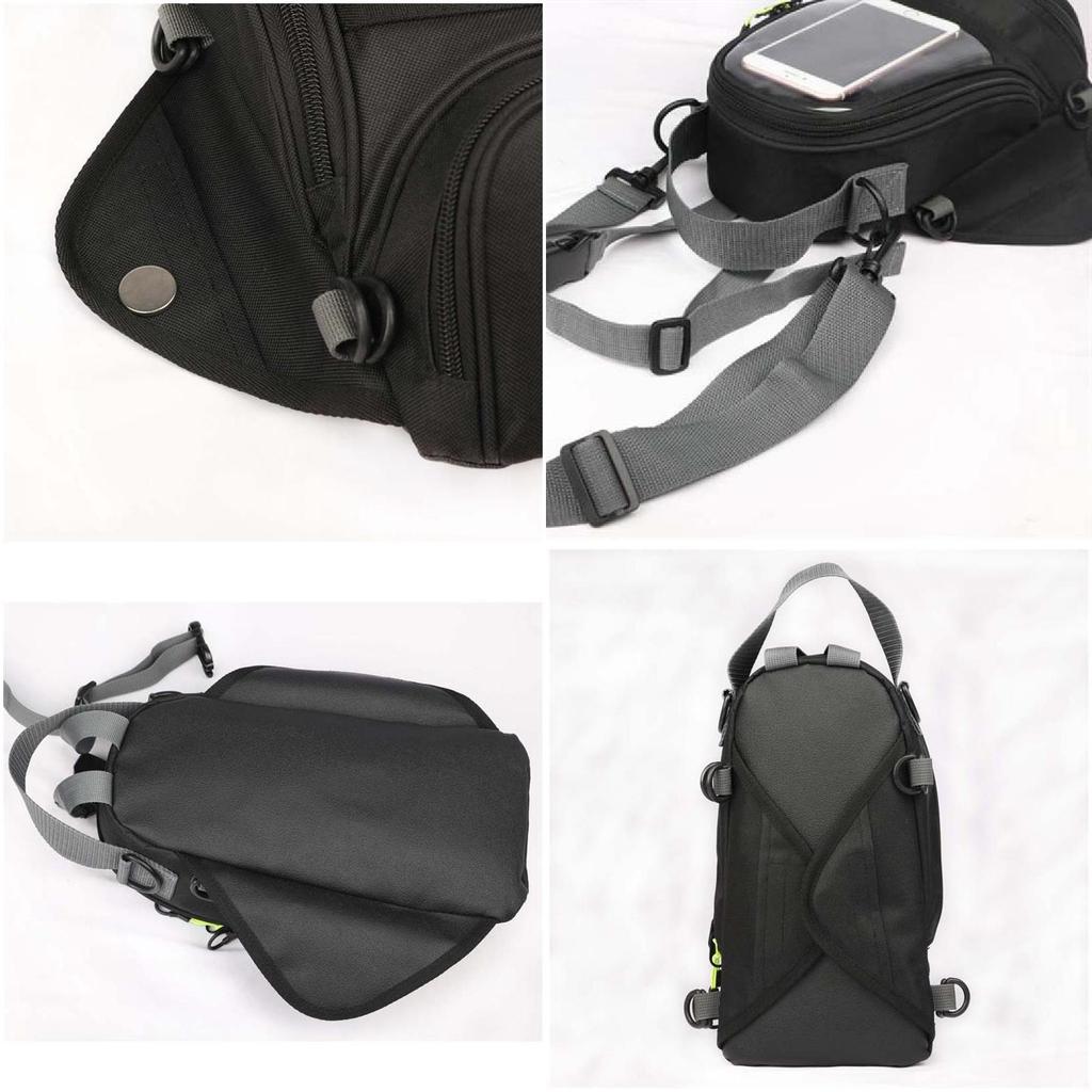 Sleek Black Magnetic Motorbike Bag With Waterproof Cover For Oil Fuel Tank