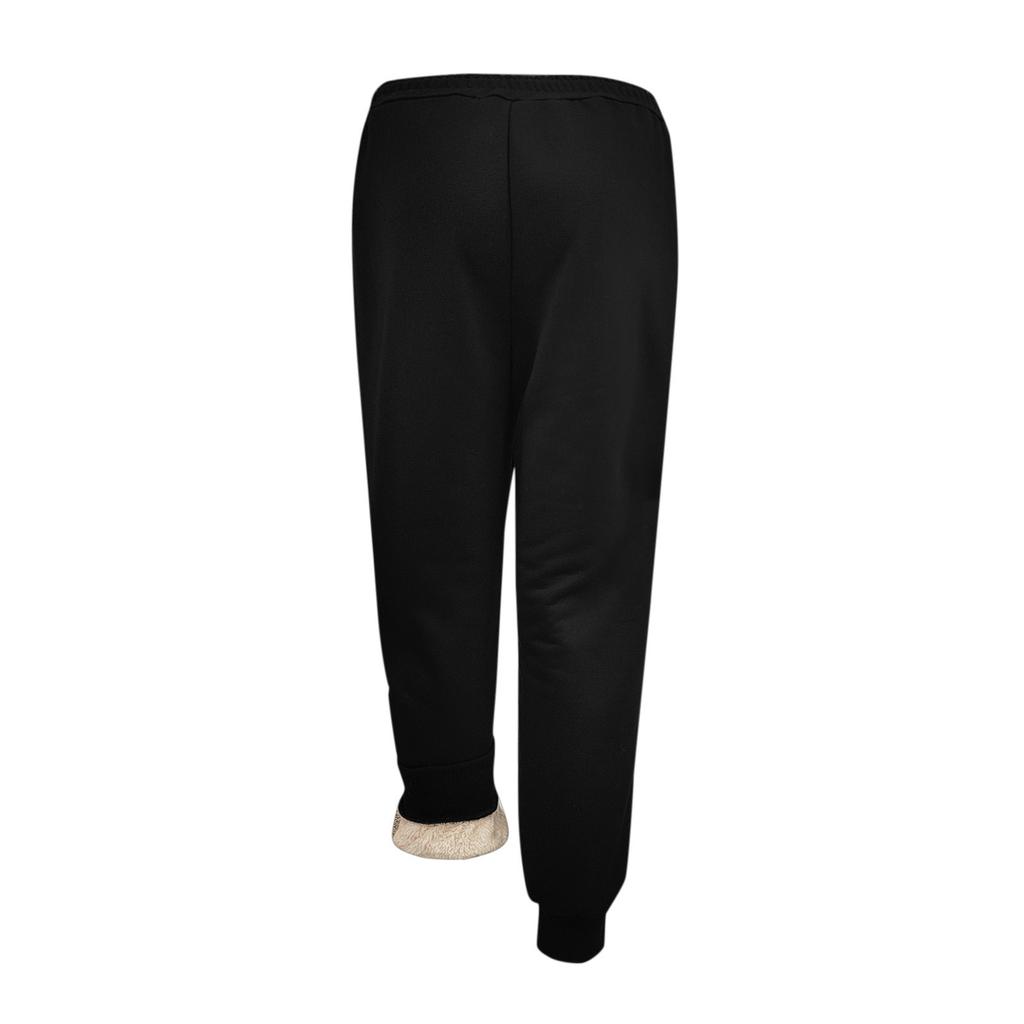 Damenmode Einfarbige Freizeithose Kordelzug Große Fleecehose Homewear Jogginghose
