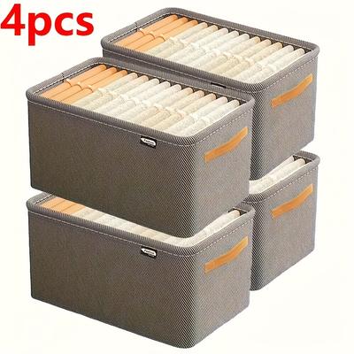 4pcs Clothing Storage Basket Desktop Toy Storage Box Wardrobe Pants Storage Artifact Home Bedroom Storage Basket