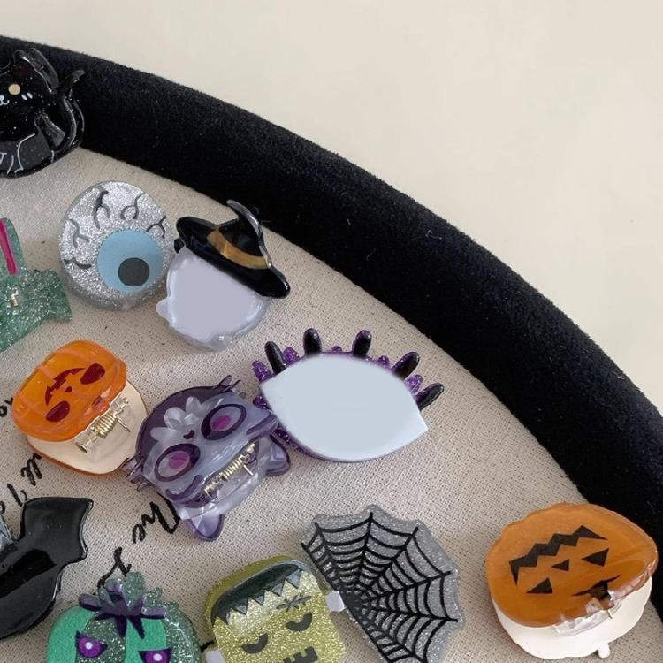2Pcs Creative Halloween Costume Clip Reusable Acrylic Hairpin Hair Accessories For Children Adults Theme Parties