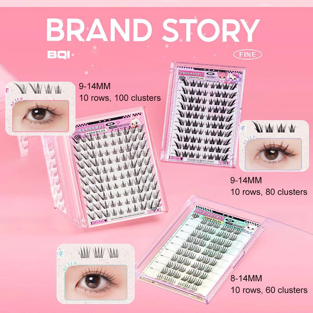 Fluffy Self-Adhesive False Eyelashes | No Glue Needed | Pre-Glued Natural Long & Volume Lashes | Soft & Comfortable