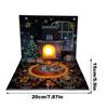 Christmas PopUp Cards Musical Greeting Cards with Light Santa Projection 3D Blessing Cards Christmas Gift for Family Friends