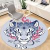 1pc Tiger Tattoo Office Round Area Rug, Indoor Mat Suitable For Office, Under Office Chairs Bedroom Living Room Home Decor, Room Deco