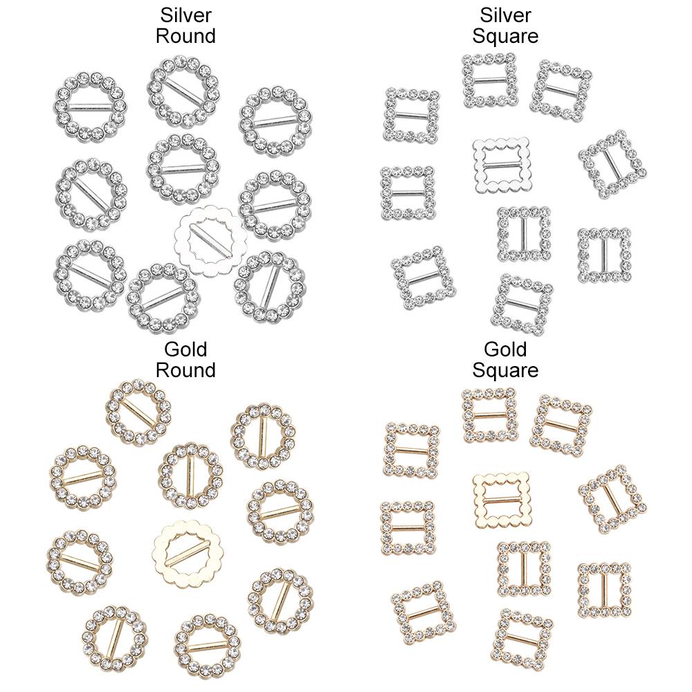 10Pcs 5MM Tri-glide Diamond Buckle Round/Square Belt Buttons Mini Ultra-small Diy Dolls Buckles Stuffed Toys Doll Bags Accessory