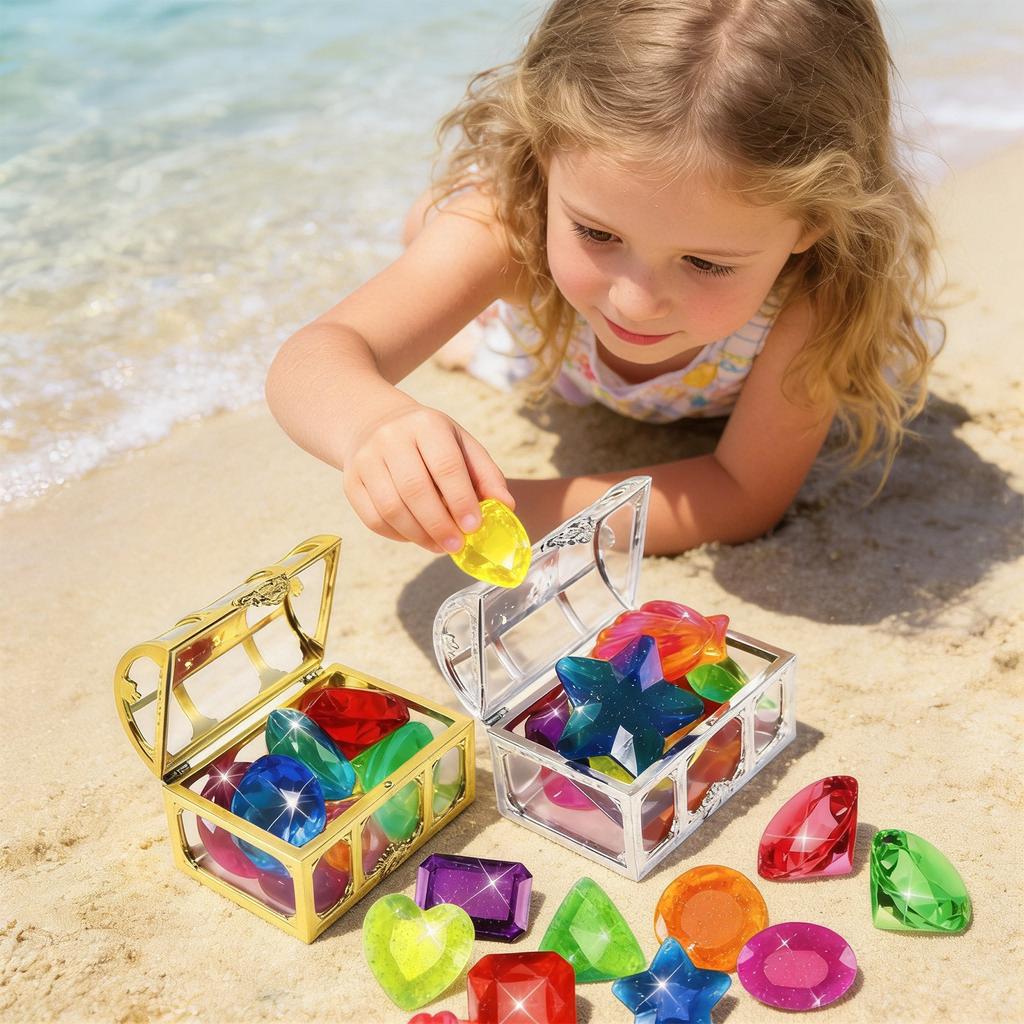 Summer-Appropriate Children's Pool And Diving Pool Toys, Diving Game Treasure Chest Toy Set.