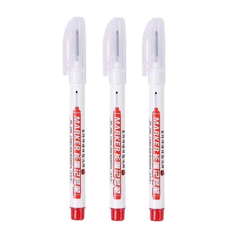 1/3Pcs White 20mm Deep Hole Long Nib Head Markers Pen Set for Metal Waterproof Bathroom Woodworking Decoration Multi-Purpose