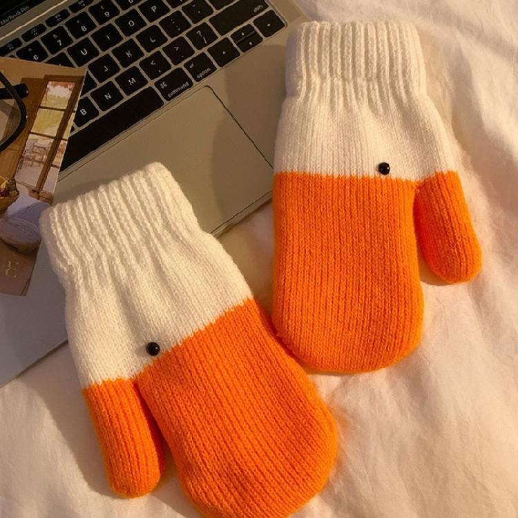 Thickened Winter Mittens All Hand Protection Knit Gloves Geese Design Gloves Handwear All Age Outdoor Activity Essential