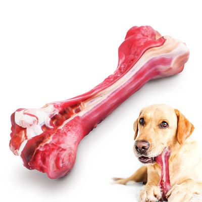 Dog Toys for Aggressive Chewers, Beef Flavor Indestructible Dog Chew Toys for Large/Medium/Small Dogs, Tough Dog Toy, Dog Bones Made with Rubber