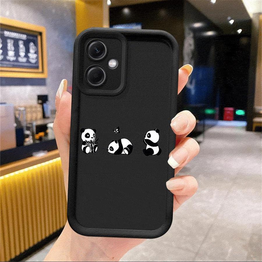 Cute Panda Phone Case for Redmi 12 4G 12C 13C 4G 5G Poco X3 NFC X3 Pro C50 C51 C61 A1 A2  Plus A3 A3x Matte