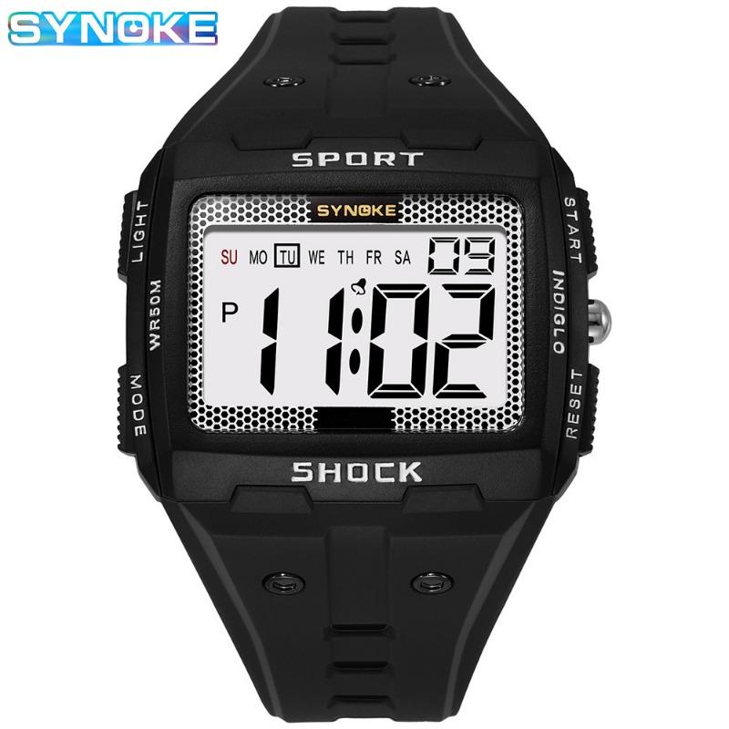 New Top Brand Men's Sports Electronic Watch Waterproof Luminous Large Screen Square Outdoor Military Watch Student Watch