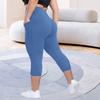 Women's Fashionable Casual Plus Size Athletic Leggings With High Waist And Butt-Lifting Effect 7/8 Length Yoga Shorts