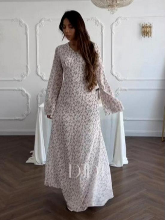 2025 Floral Slimming Autumn Long Dress for Women