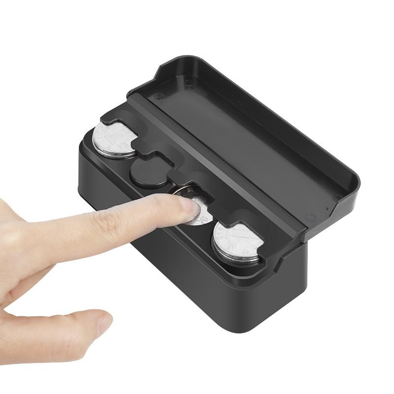 

1pc Car Dash Coin Holder Black Plastic Coin Case Storage Box Pocket Container Car Styling Accessories чёрный