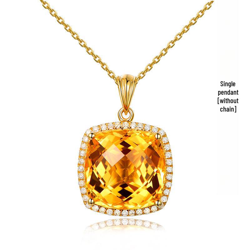 Offener Ring vergoldet mit goldenem Zirkon und gelbem Kristall