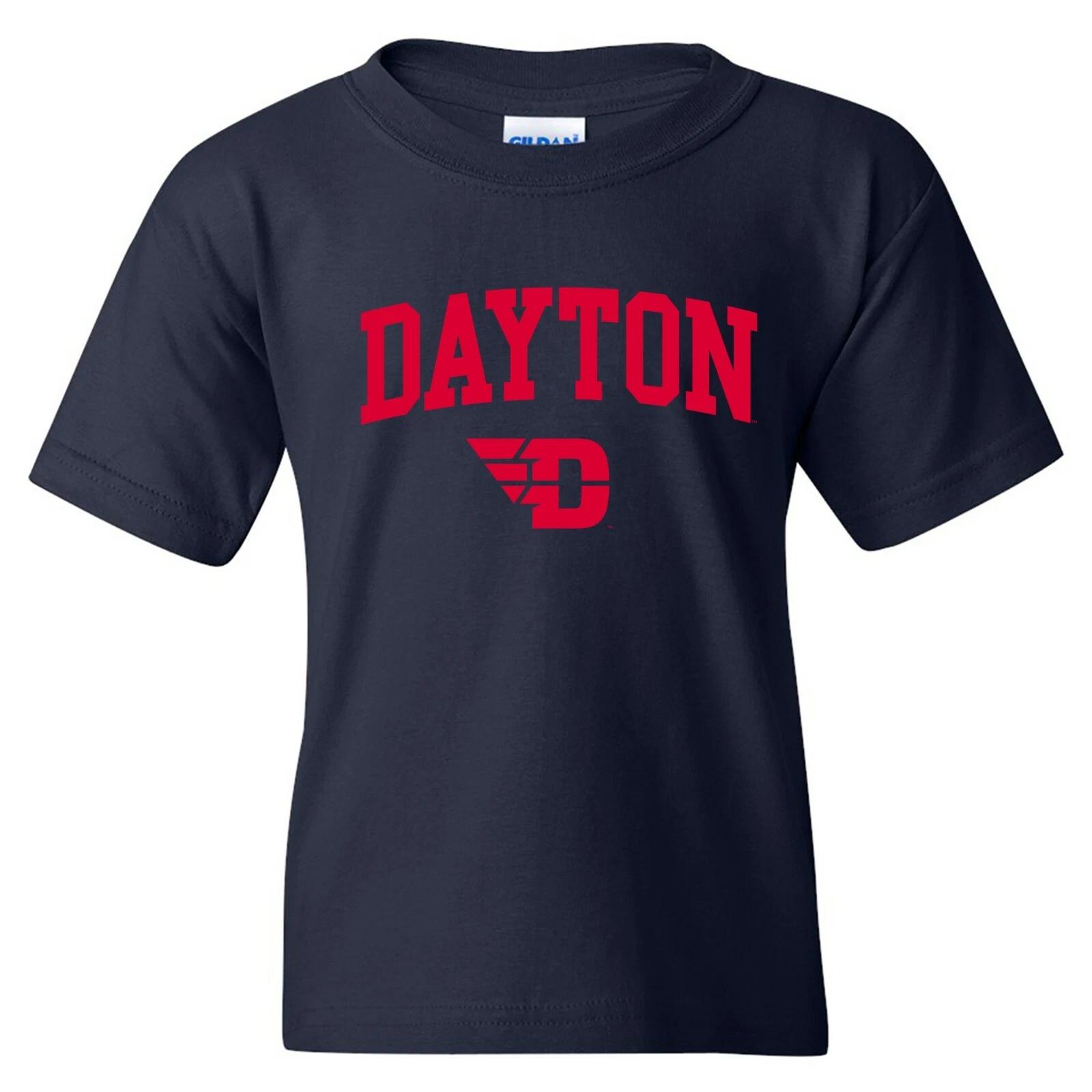 Dayton Flyers Arch Logo Licensed Unisex Youth T-Shirt - Navy 4XL