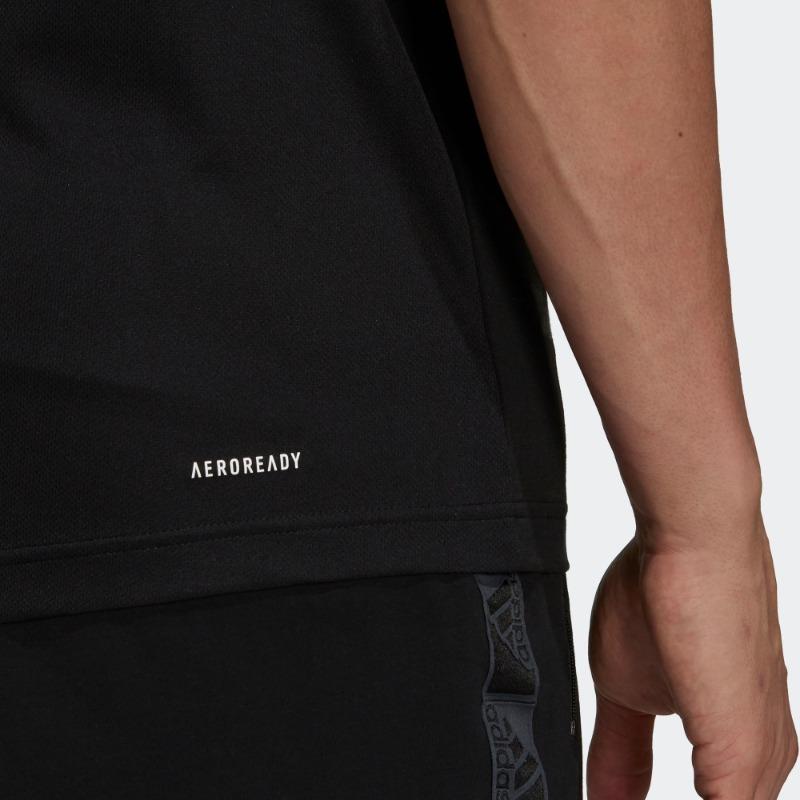 Adidas Comprehensive Training Series Logo Print Round Neck Sports Fitness Short Sleeve T-Shirt Men Tops Black White GR9677