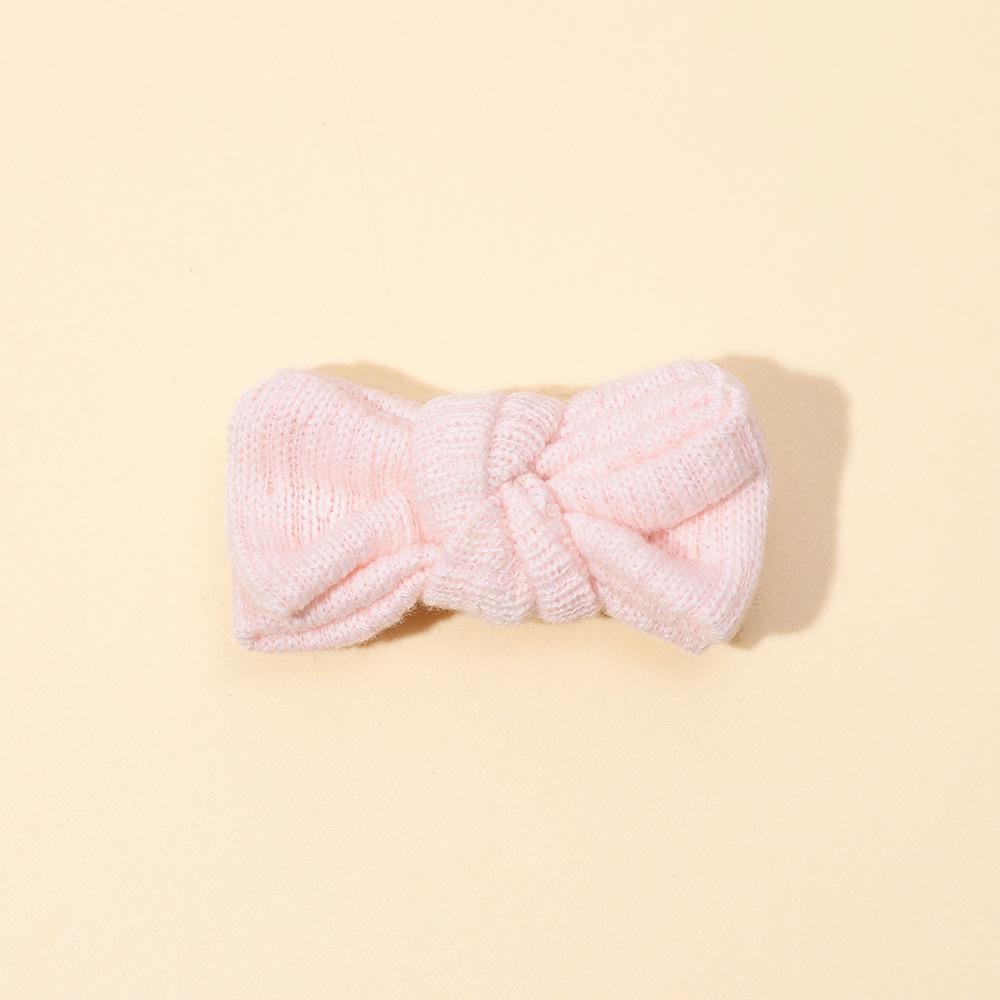 Children's Knitted Bow Hair Clips - Korean Style Decorative Headwear for Girls