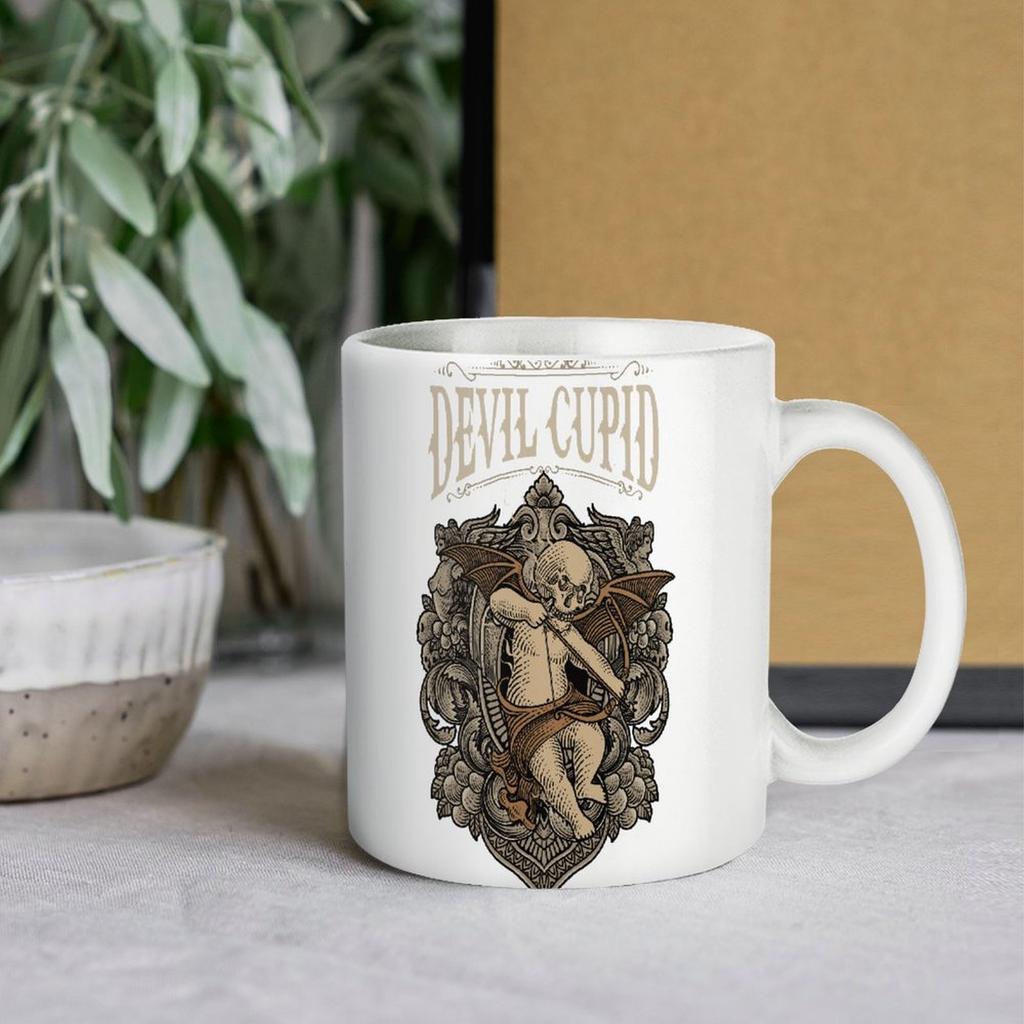 11 oz weiße Keramiktasse mit glänzendem Finish, bedruckter Beschichtung und langlebigem, hitzebeständigem Gefühl für Kaffee- oder Kakaoliebhaber