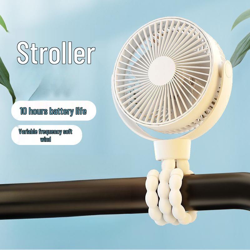 Silent Octopus Clip-On Baby Stroller & Desktop Fan with Sturdy Suspension