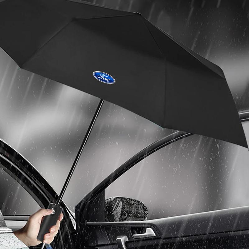 Folding Automatic Umbrella Rain Car Large Business 3Folding Umbrellas For Ford F150 Focus Ranger Fiesta Transit Mustang Mondeo MK2 MK3 Fusion