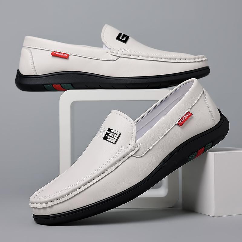 Men's breathable loafers brand one-pedal driving shoes British lazy shoes