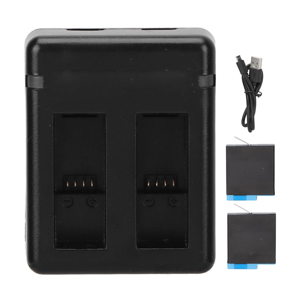 Camera Battery Charger Dual Slot Battery Charger with 2 Batteries for Hero 5 6 7 8 Camera Battery