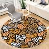 1pc Animal Prints Office Round Rug, Carpet for Office, Gaming, Lightweight Round Floor Mat yy260205005