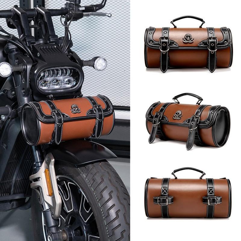 Sac de guidon de moto Sacoche à outils étanche Vélo rétro Harley Accessoire de rangement pour équitation en extérieur