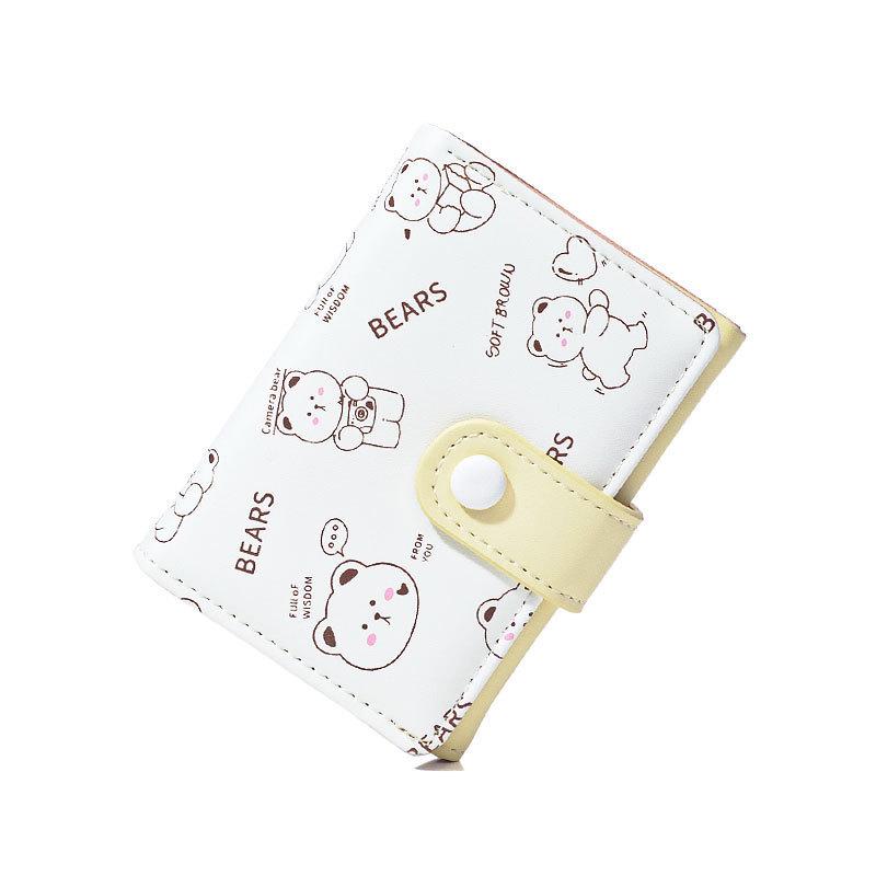 Korean Style Cute Cartoon Ladies' Short Wallet with Multiple Card Slots and Coin Purse