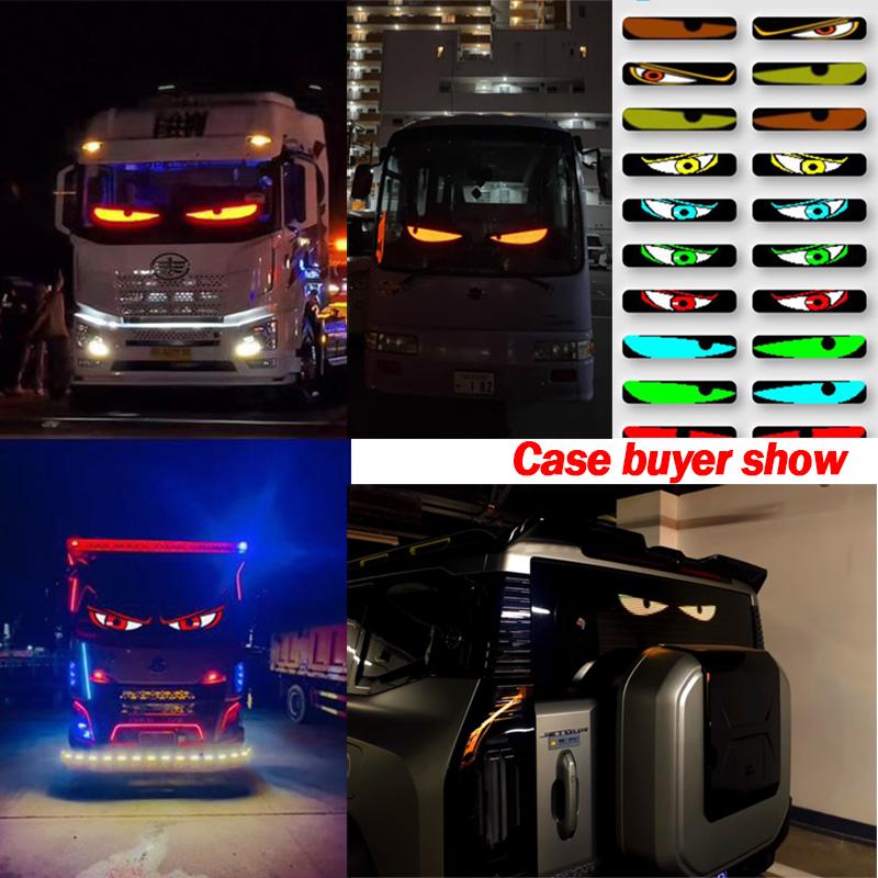 120-200cm RGB LED Car Matrix Pixel Panel Waterproof Display Screen Flexible Dynamic Demon Eyes Lamp Decorative Night Light
