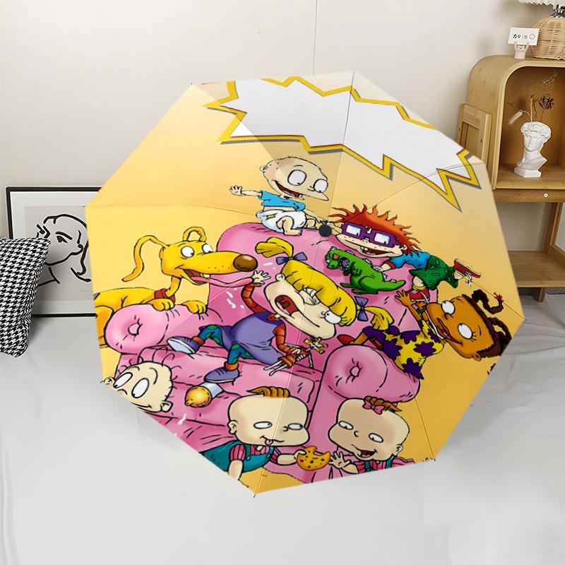 Rugrats Theme Automatic Umbrella, Lightweight & Portable, 8 Rib, Perfect for Outdoor Travel, Birthdays, Christmas, Gifts.