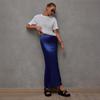 Damen Fishtail Rock mit großem Saum Hohe Taille Hüftumspielend Imitation