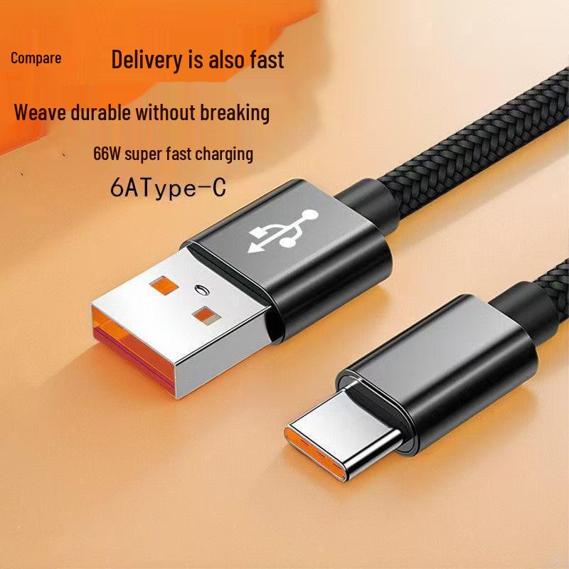 

Кабель Type-C для быстрой зарядки 66 Вт для Huawei, Honor, Xiaomi, OPPO, Vivo - Сверхбыстрая зарядка 6 А 0.3m