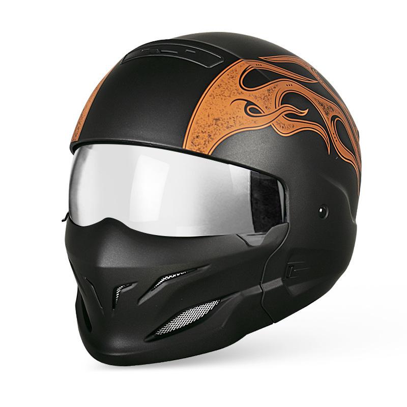 Samurai Black Scorpion Retro Men's Helmet - Four Seasons Half Helmet Indian Style