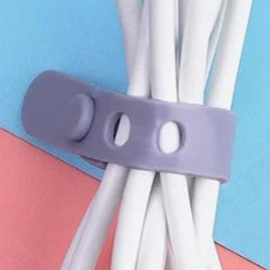 5Pcs Cable Organizer Ties Management for Headphones Flexible Wire Silicone Reusable Cable TV USB Computer