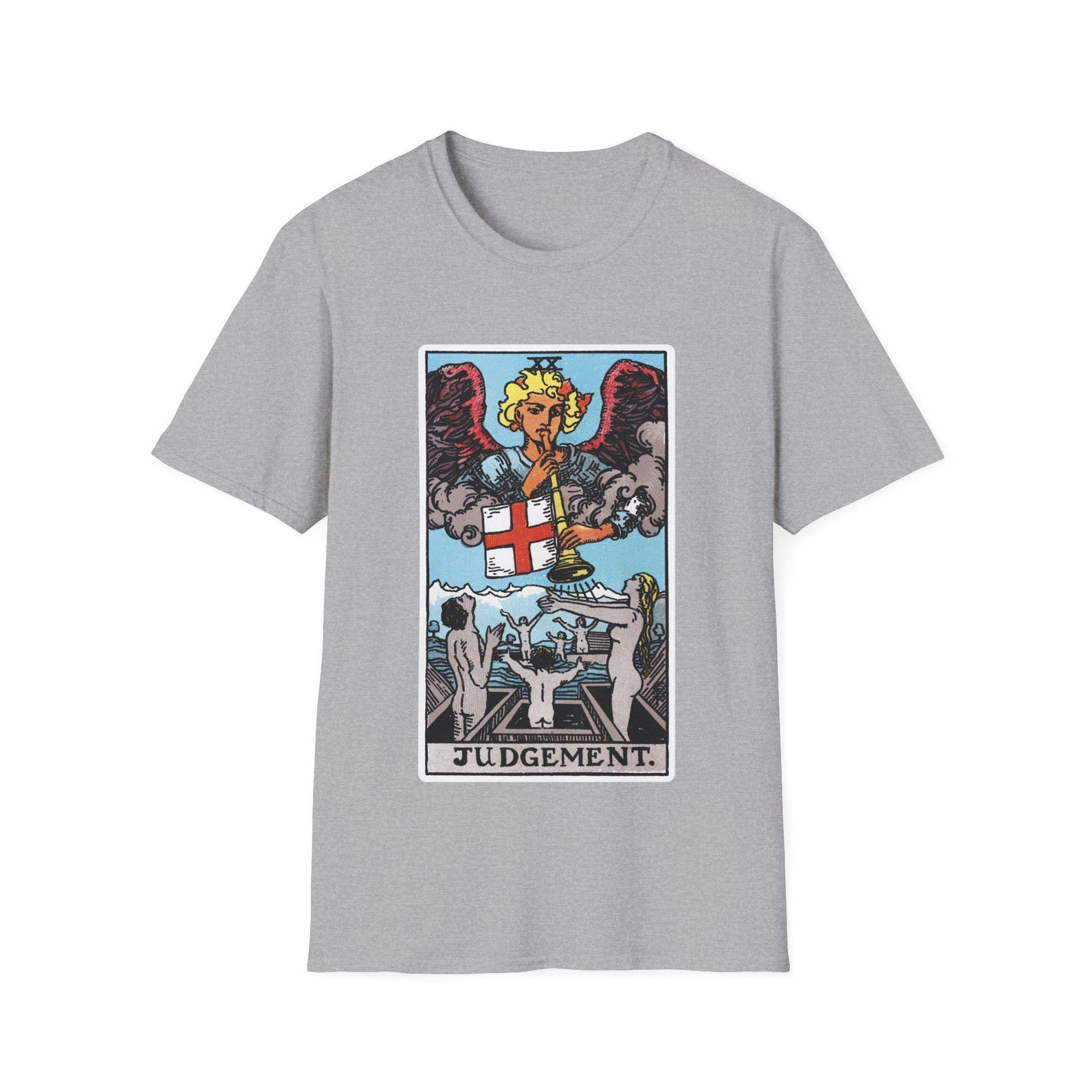 Judgement Tarot Card T-Shirt | Vintage Tarot Illustration, Angel Trumpet Design 2XL