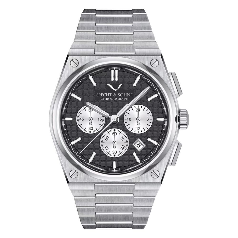 Specht&Sohne New Fashion Watch 41MM Stainless Steel Watch Rose Gold Luminous Male Sport Quartz Wristwatch 50M Waterproof