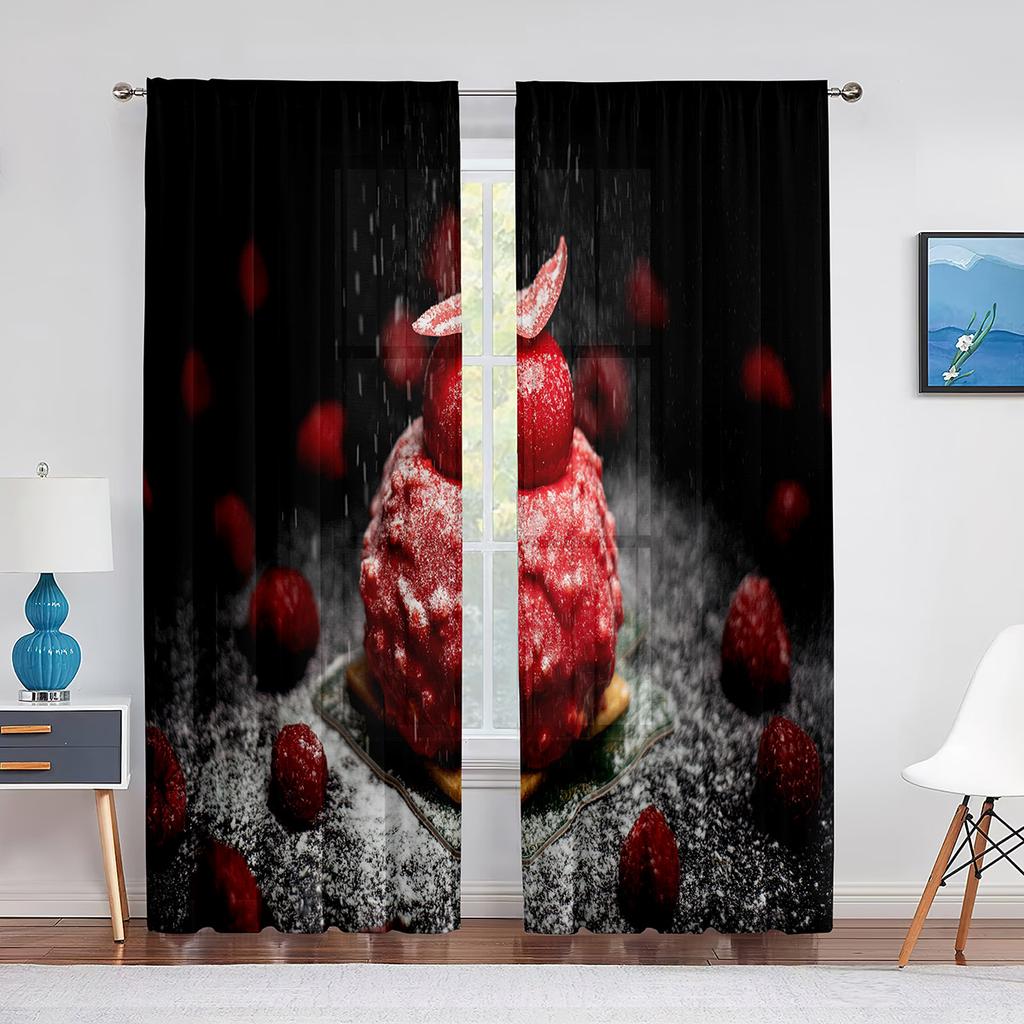 Spices and Herbs Peppers On A Wooden Background Sheer Curtain for Living Room Curtains Bedroom Kitchen Tulle Curtains Window