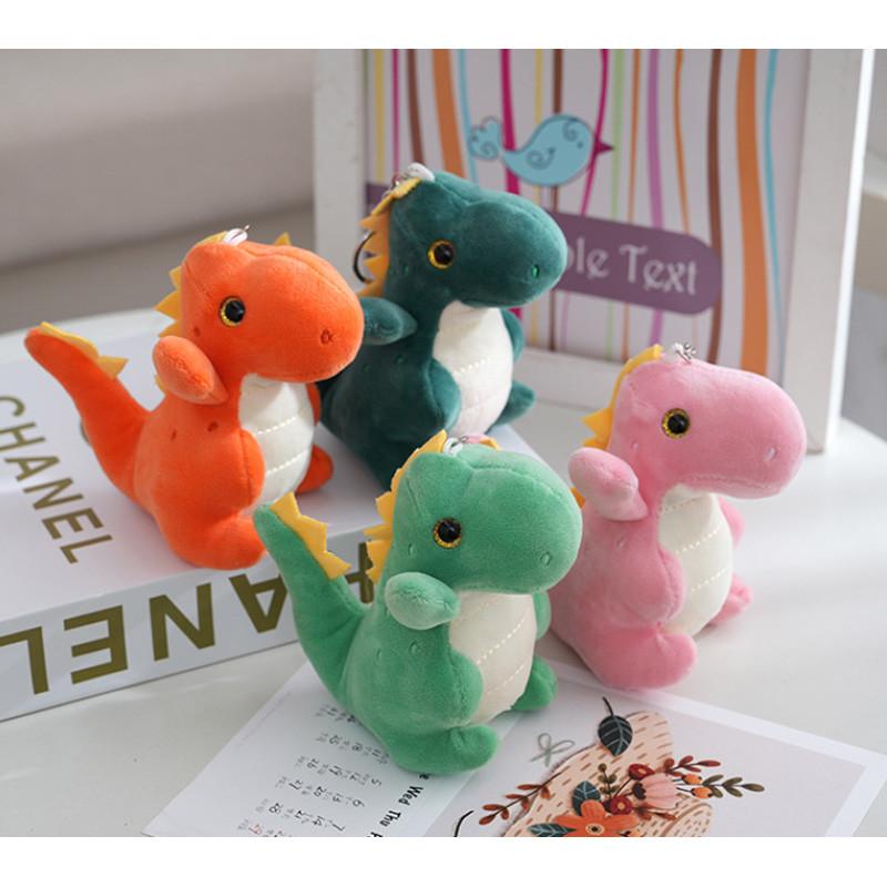 Cute Dinosaur Plush Toy Key Holder Pp Cotton Filled Mini Stuffed Animal For Kids